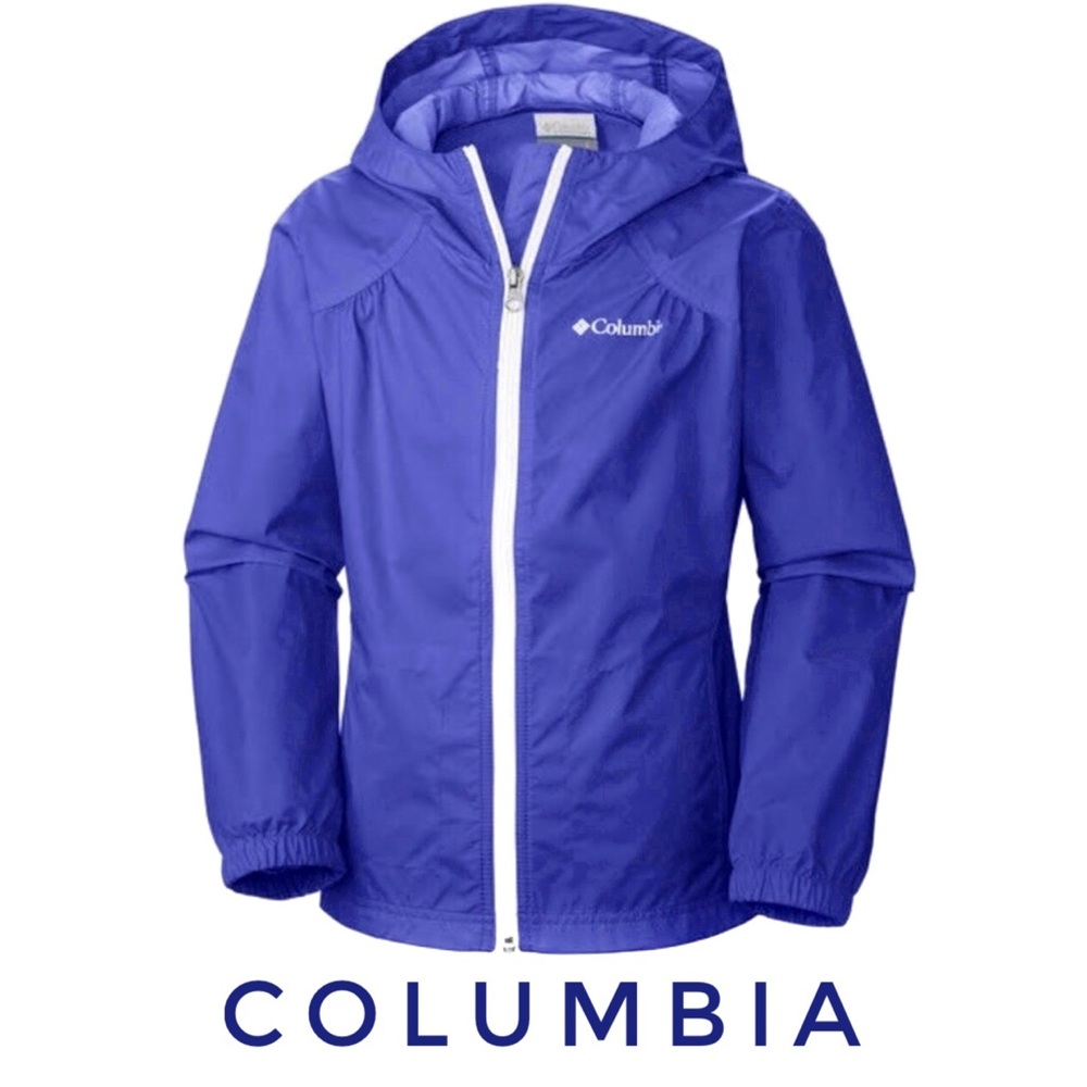 COLUMBIA Girls’ Switchback Rain Jacket Blue XL